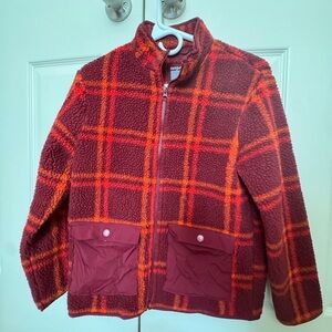Cat & Jack Kids Plaid Puffer Jacket - Red and Orange